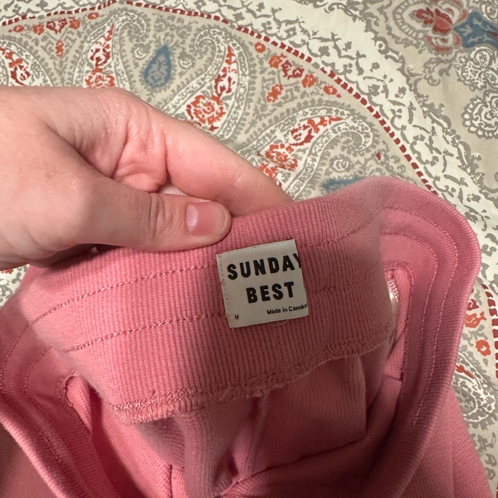 Aritzia Sunday Best Pink Waffle Knit Set - Picture 5 of 5